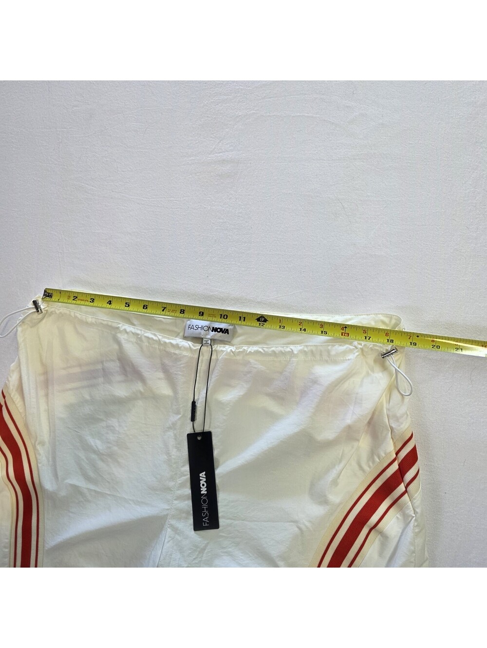 Fashion NOVA Sporty Spice Nylon Pant - Red Stripe White/combo Large - Picture 10 of 11